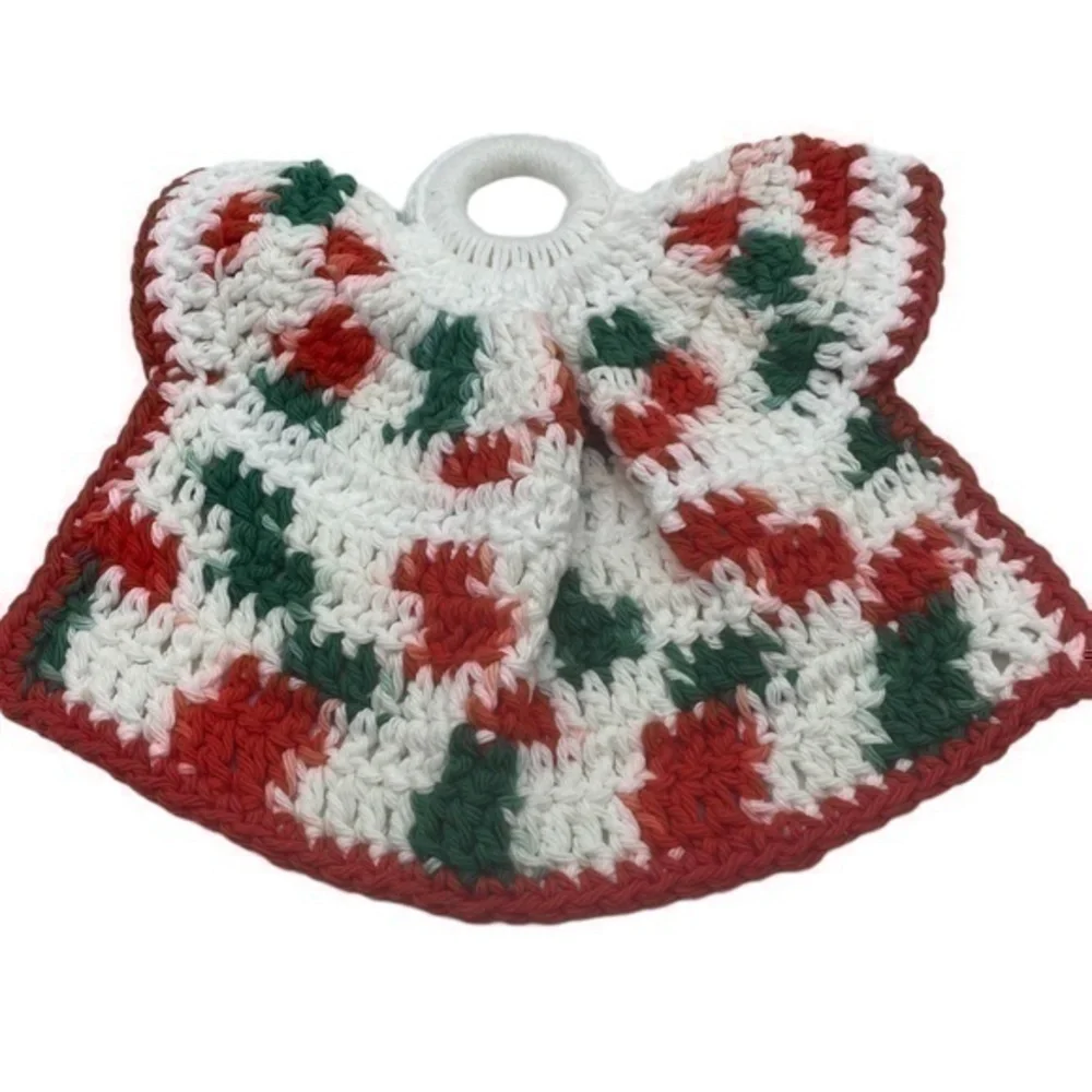 Vintage Crochet Christmas Angle Pot Holder